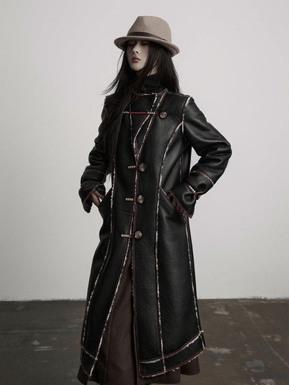 INDULGE Thick Plush Longline Vintage Frayed Trim Standard Fit Polyester Faux Fur Coats