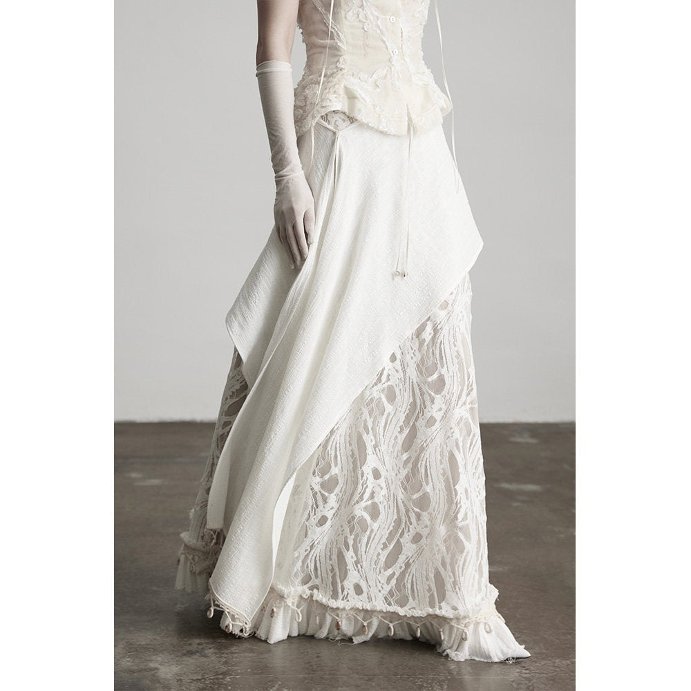 INDULGE Daily Washed Cotton Blend Aline Mid Waist Fairy Women White Casual Maxi Dresses