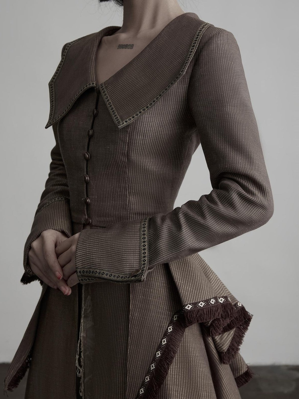 INDULGE Victorian 3d Draped Deconstructed Raw Edge Tencel Women&