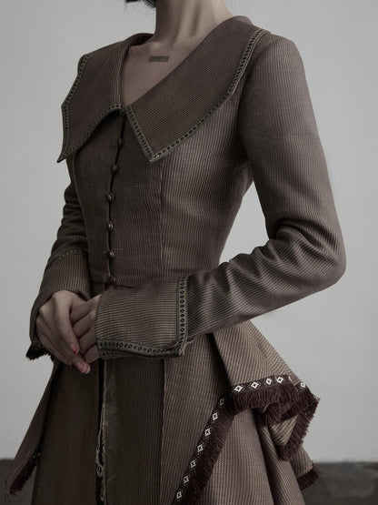 INDULGE Victorian 3d Draped Deconstructed Raw Edge Tencel Women&