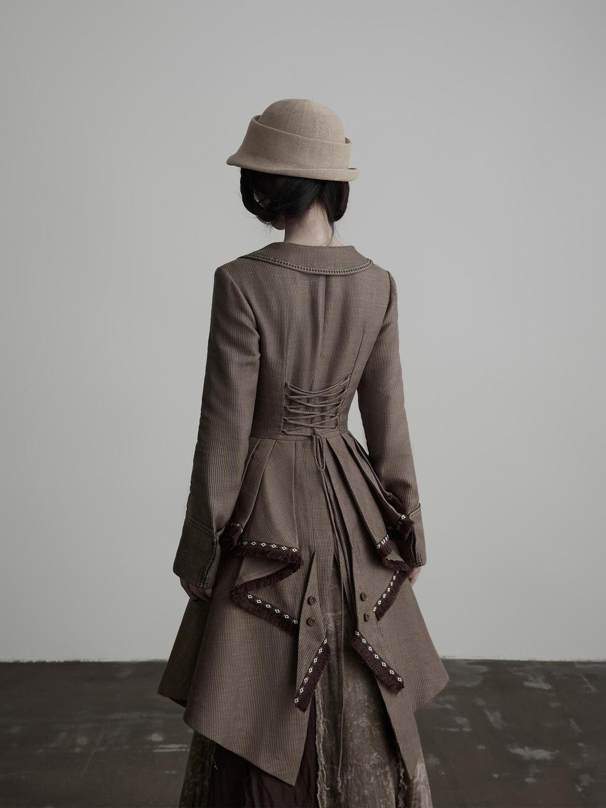 INDULGE Victorian 3d Draped Deconstructed Raw Edge Tencel Women&