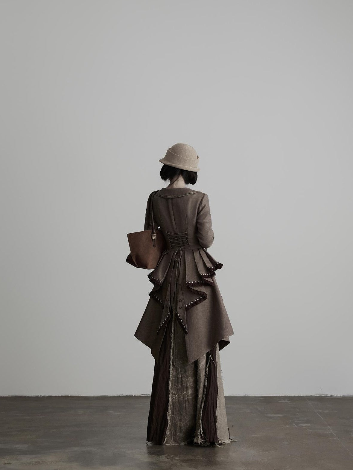 INDULGE Victorian 3d Draped Deconstructed Raw Edge Tencel Women&