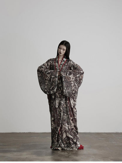 INDULGE Vintage Butterfly Print Long Sleeve Wrap Women&