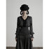INDULGE_Vintage_Woven_V-neck_Frog_Button_Cinched_Waist_Women&