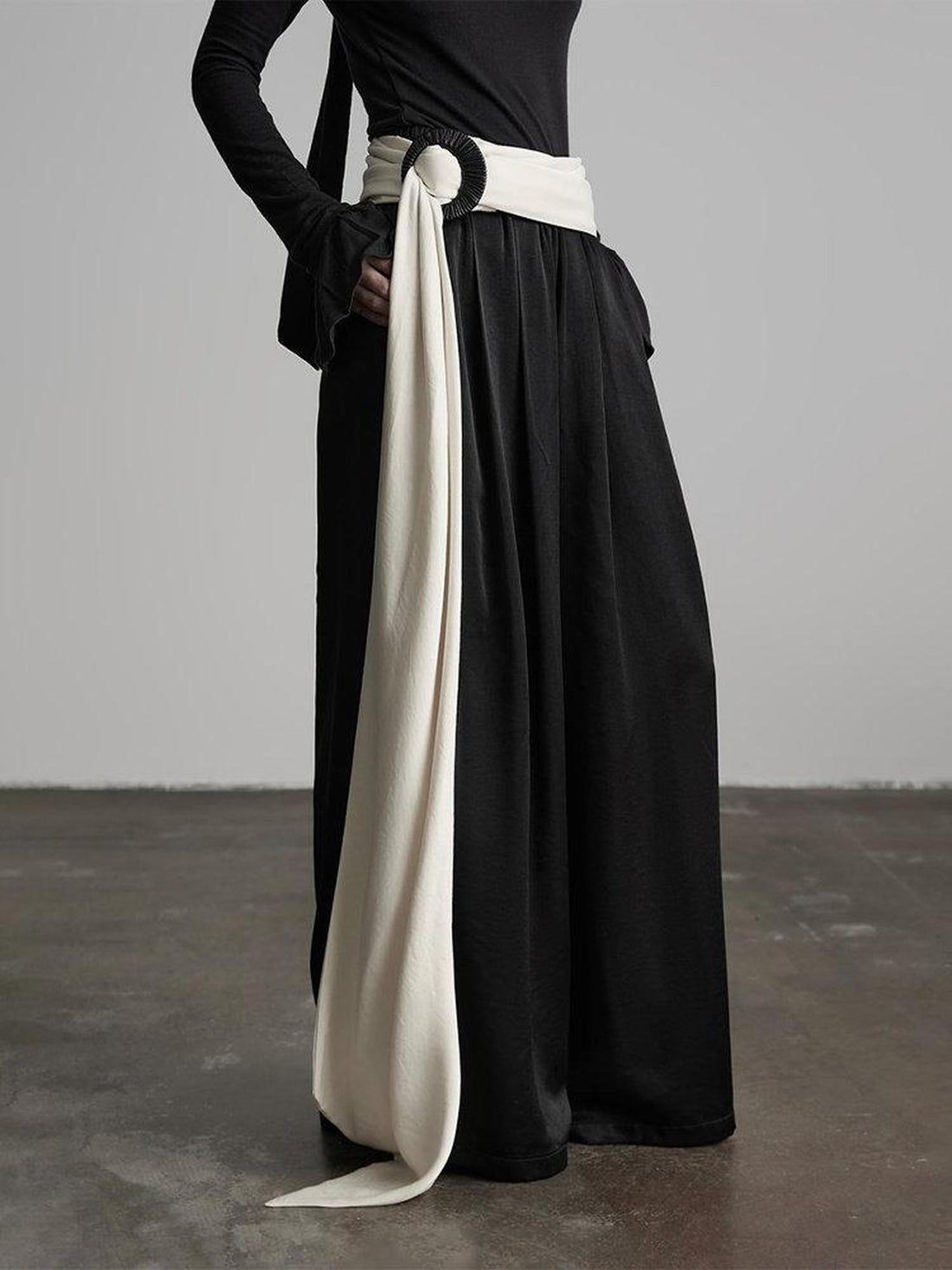 INDULGE Viscose Blend Wrinkle Free Flared Tailored Natural Waist Women Wide-Leg Pants
