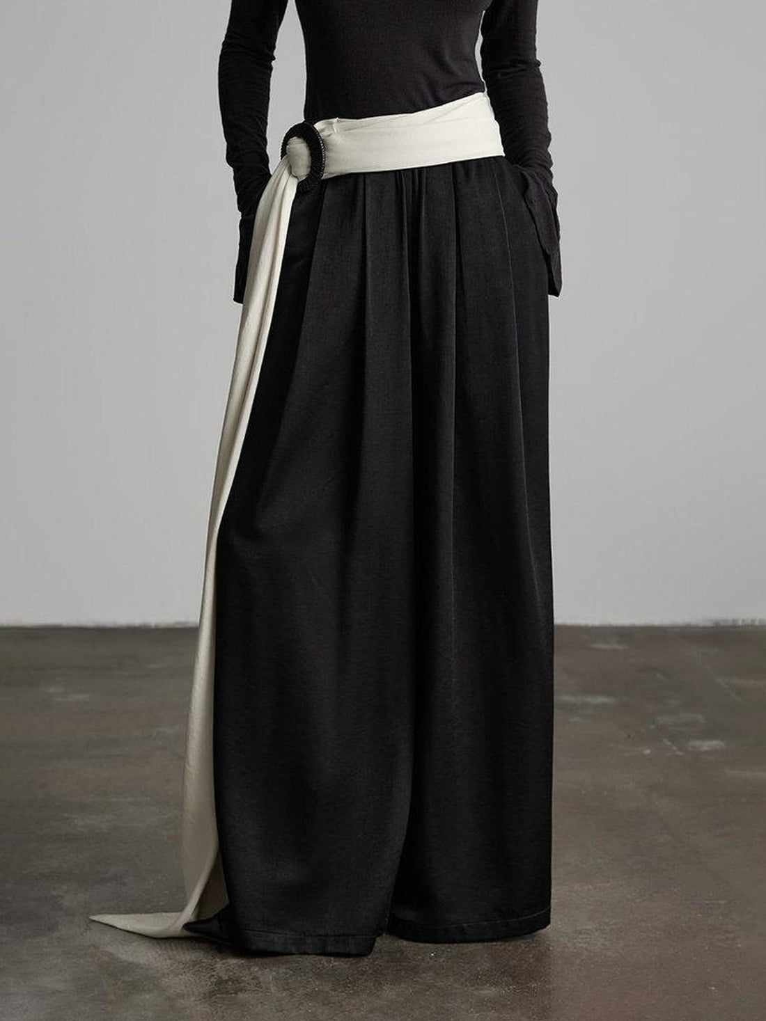 INDULGE Viscose Blend Wrinkle Free Flared Tailored Natural Waist Women Wide-Leg Pants