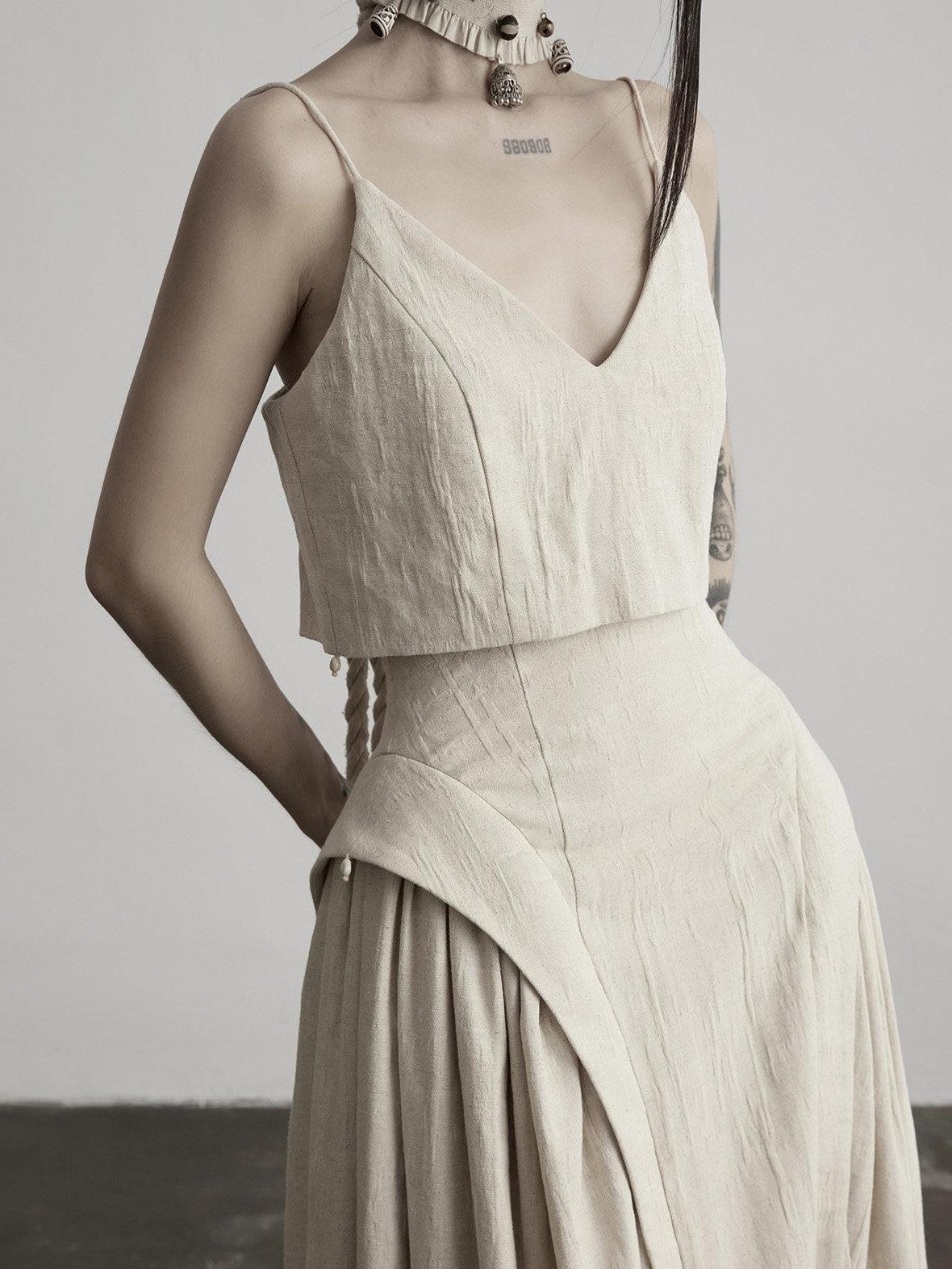 INDULGE Wabi Sabi Textured Faux Two Piece Aline Women&