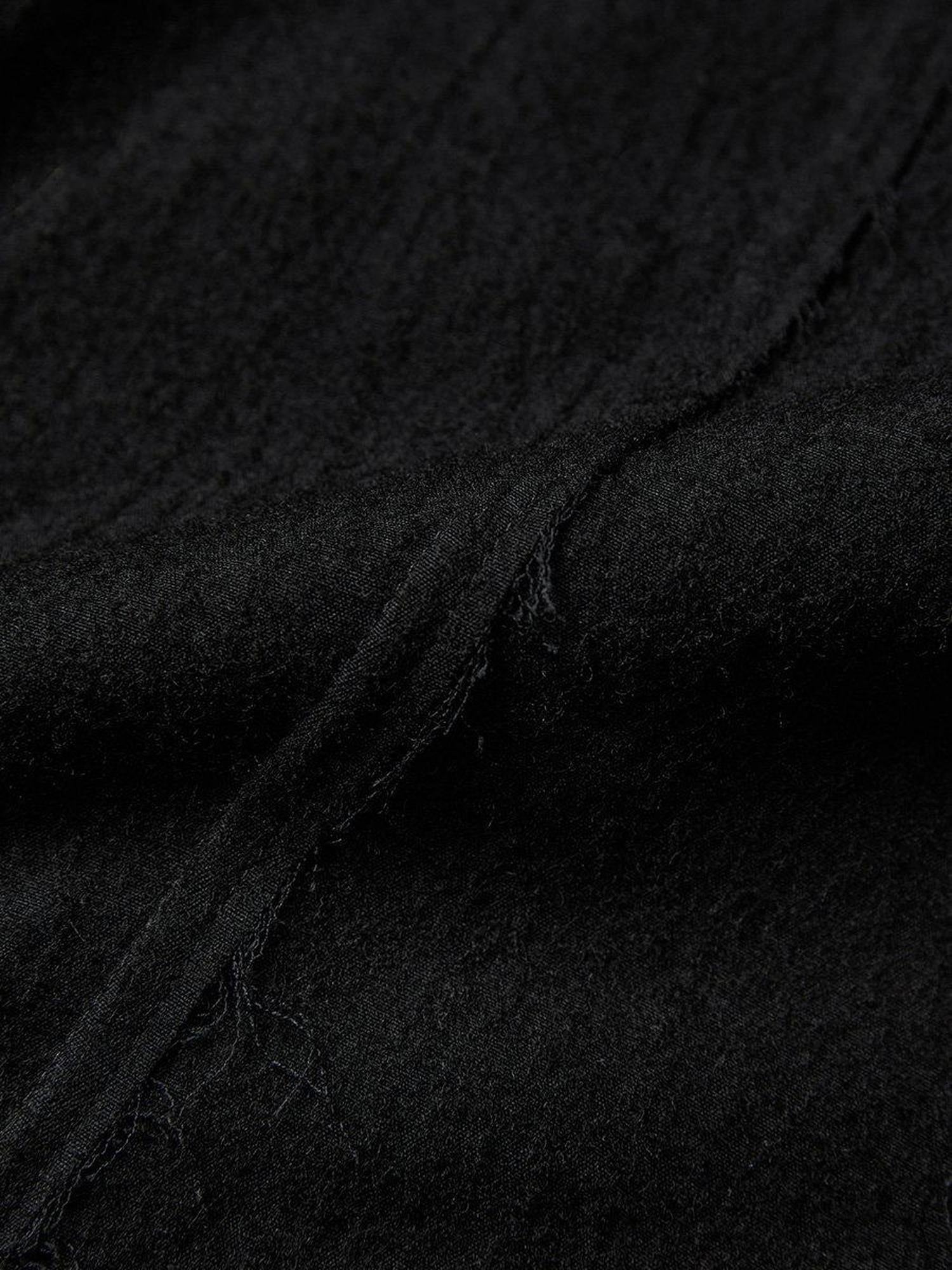 INDULGE Vestes courtes asymétriques en laine brossée chaude pour femmes, noires, à col montant.