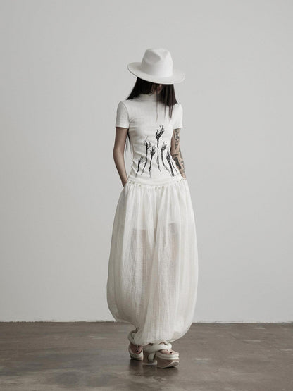 INDULGE White Gothic Embroidered Branch Women&