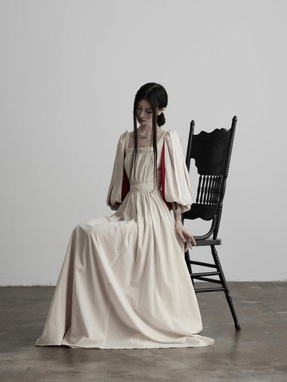 INDULGE White Spliced Square Neck Cinched Waist Women&
