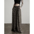INDULGE Wrinkle Free Polyester Elastic Waist Pockets Loose Women Gray Wide-Leg Pants