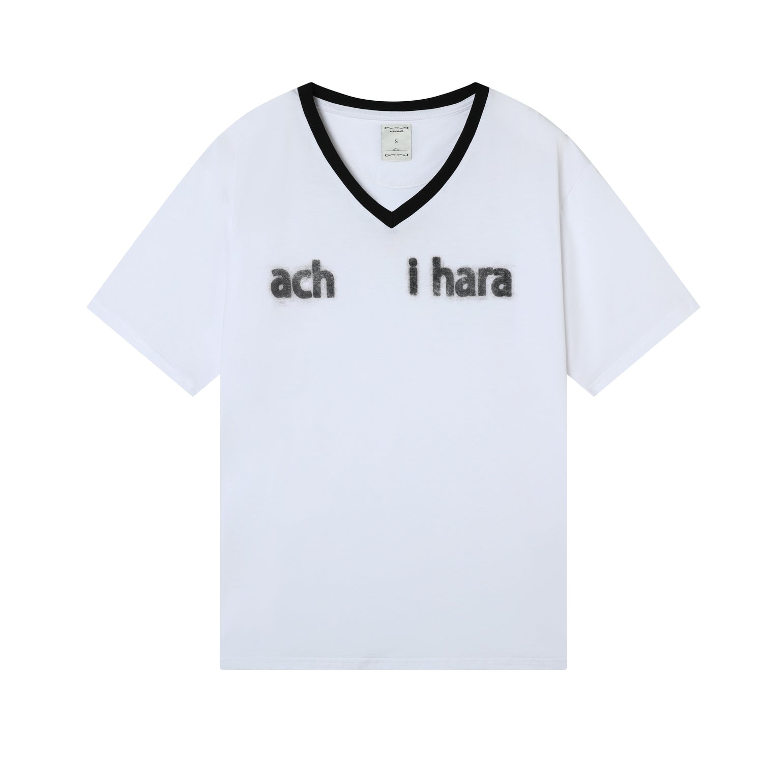 Achihara V-Neck Relaxed Tee With Melting Ice Design