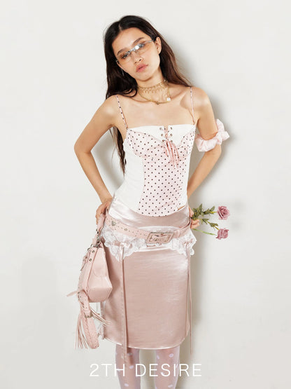 Vintage Polka Dot Leopard Belt With Custom Rivets Studs