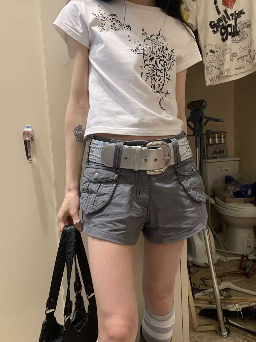 ang project Vintage Summer Cargo Shorts For Women