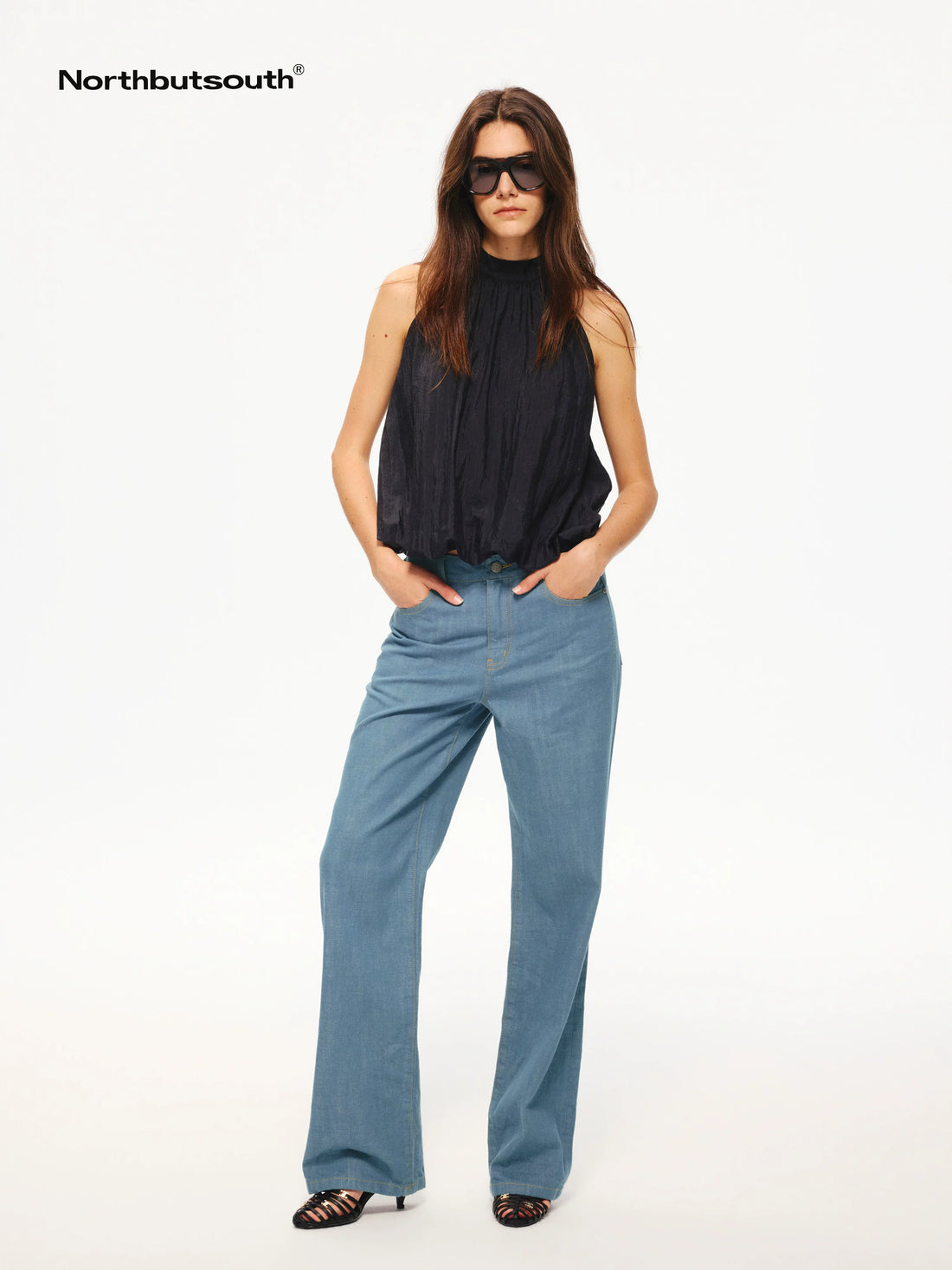 Indigo Washed Low Waist Slim Lightweight Women&