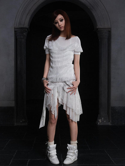 ARIADNAw Industrial Lace Low Rise Maxi Skirt Punk Nomad Fantasy