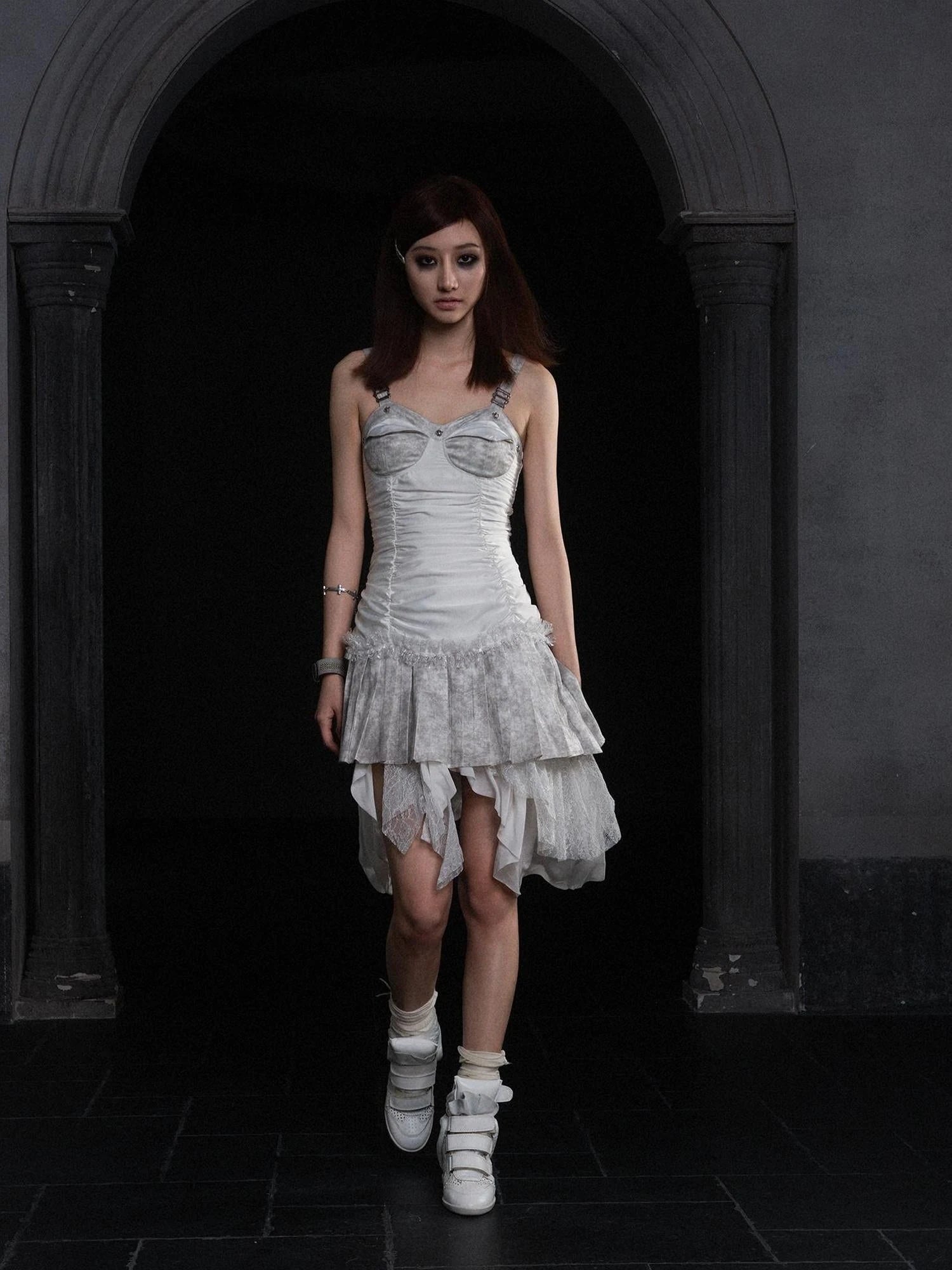 Industrial Lace Low Rise Maxi Skirt Punk Nomad Fantasy