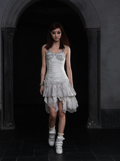 Industrial Lace Low Rise Maxi Skirt Punk Nomad Fantasy