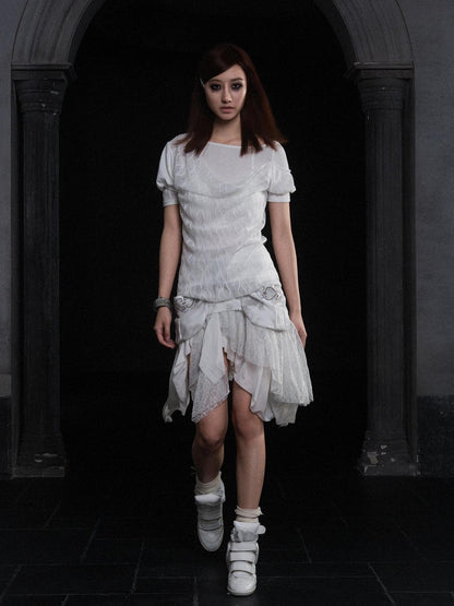 ARIADNAw Industrial Lace Low Rise Maxi Skirt Punk Nomad Fantasy