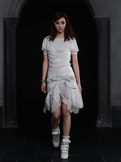 Industrial Lace Low Rise Maxi Skirt Punk Nomad Fantasy