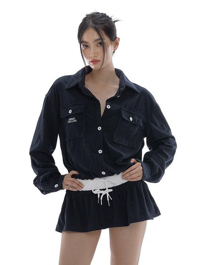 Intellectual Corduroy Shirt Dress