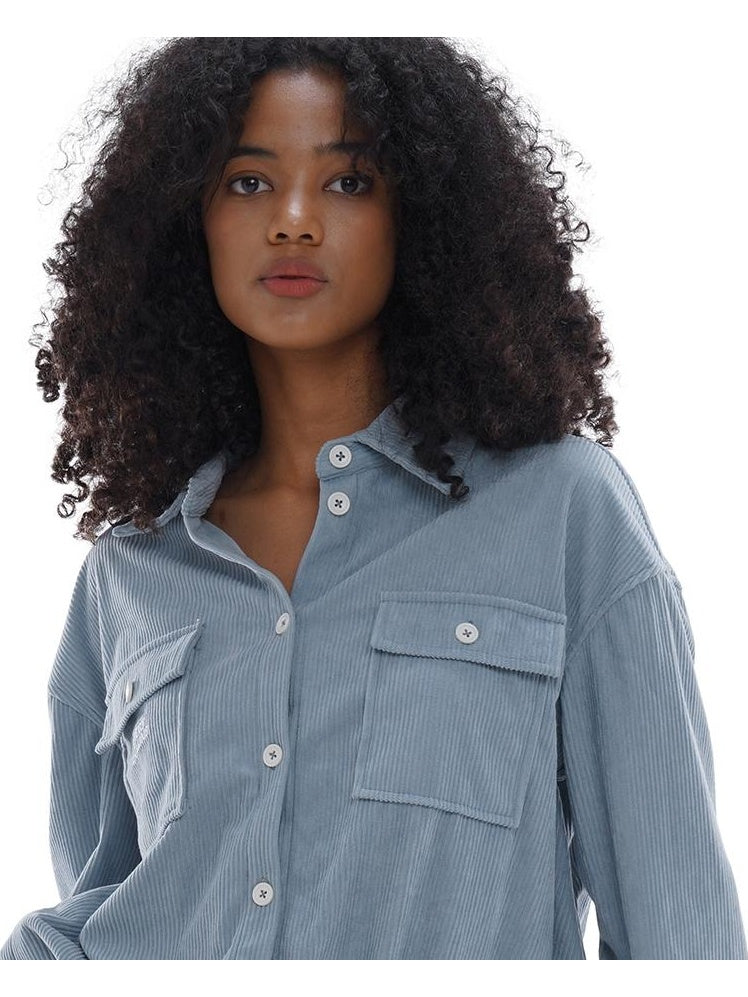 Intellectual Corduroy Shirt Dress