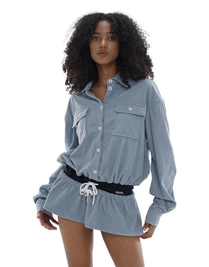 Intellectual Corduroy Shirt Dress