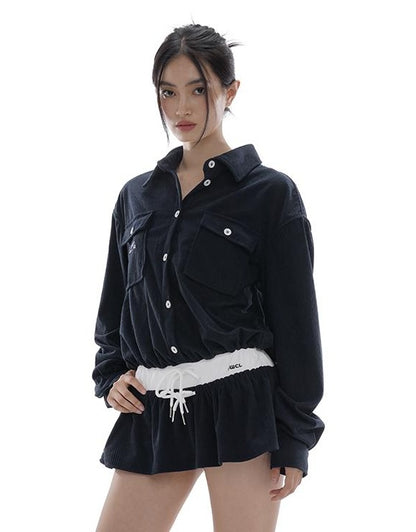 Intellectual Corduroy Shirt Dress