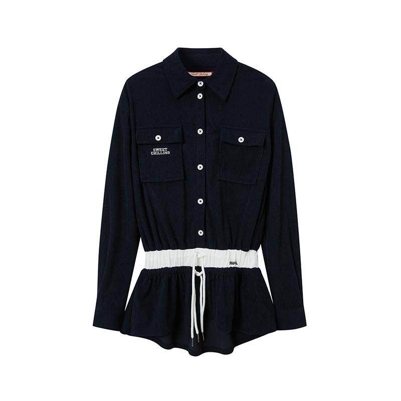 Intellectual Corduroy Shirt Dress