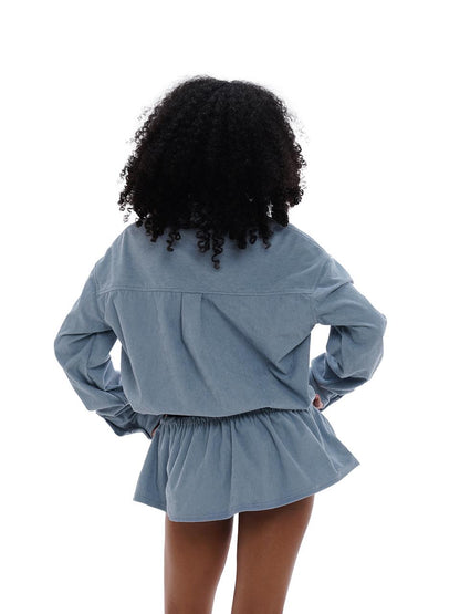 SweetChilling Intellectual Style Corduroy Shirt Dress