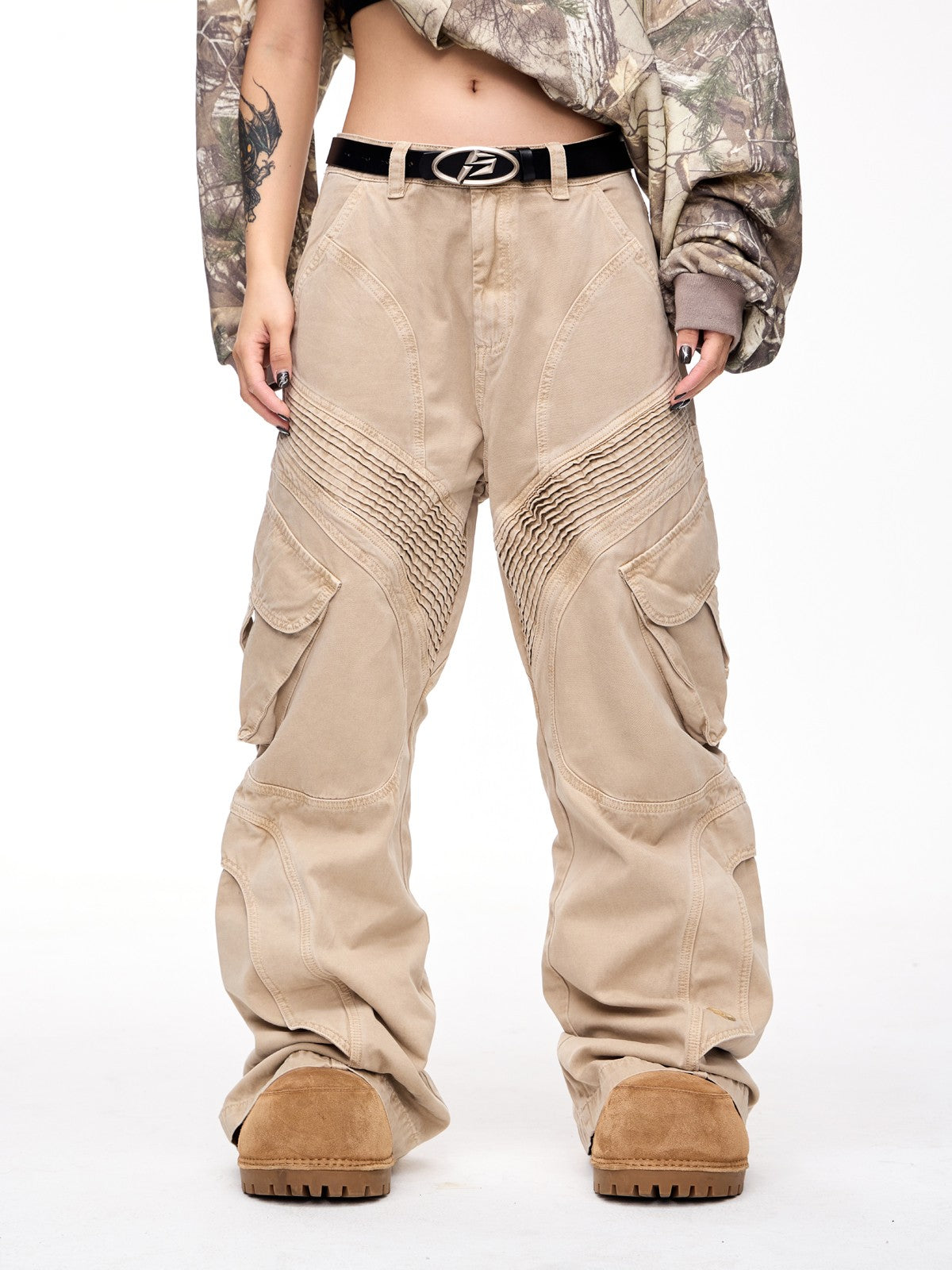 Deconstruct Pocket Jumpsuit Distressed Denim Bundle