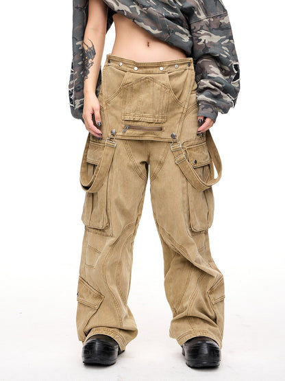 Deconstruct Pocket Jumpsuit Distressed Denim Bundle