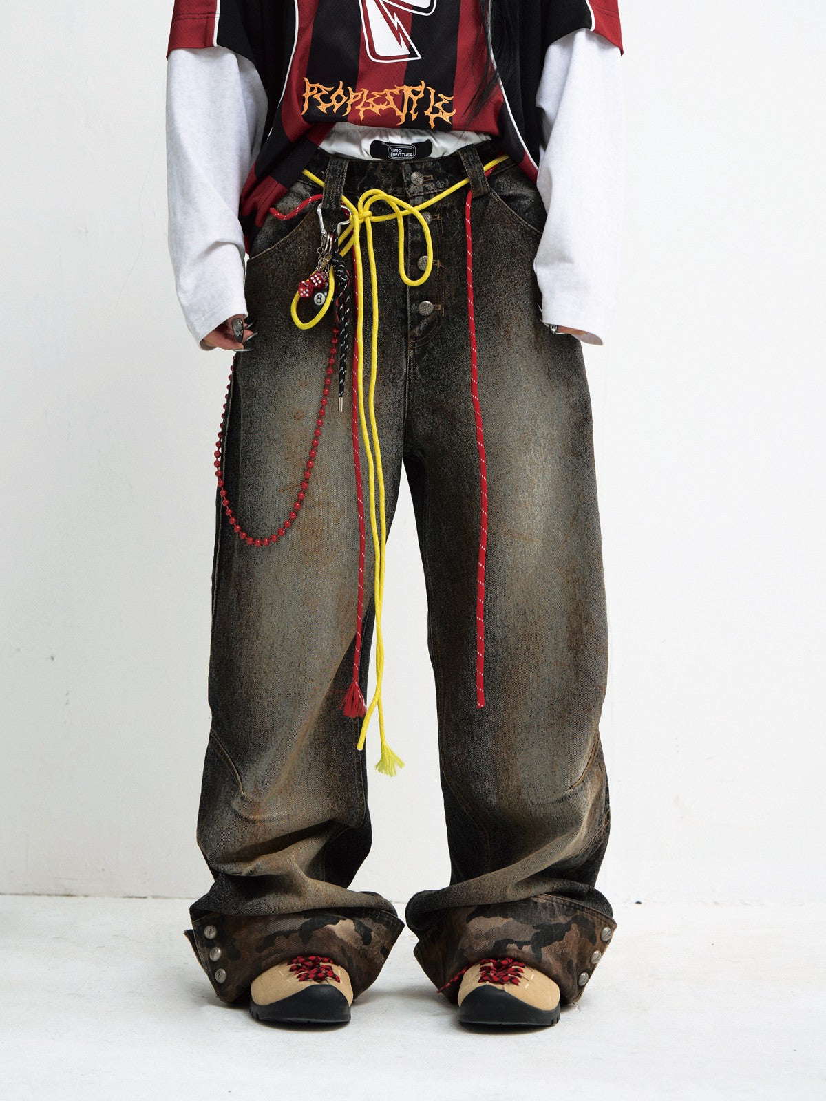 Deconstruct Pocket Jumpsuit Distressed Denim Bundle