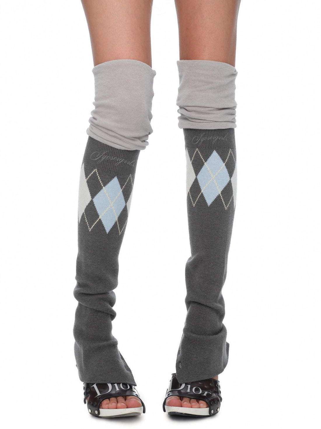 JYOSEI Argyle Patchwork Knit Slouchy Women&
