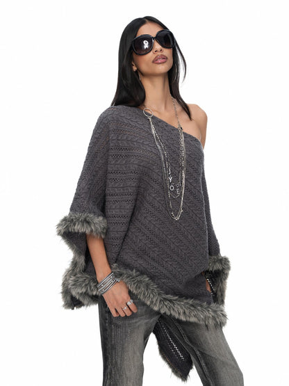 JYOSEI Asymmetric Hollow Out Merino Wool Women&