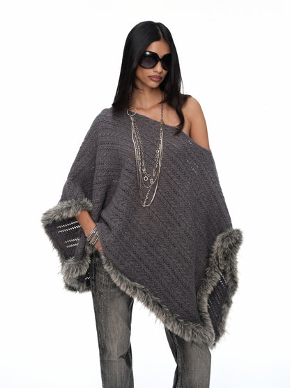 JYOSEI Asymmetric Hollow Out Merino Wool Women&