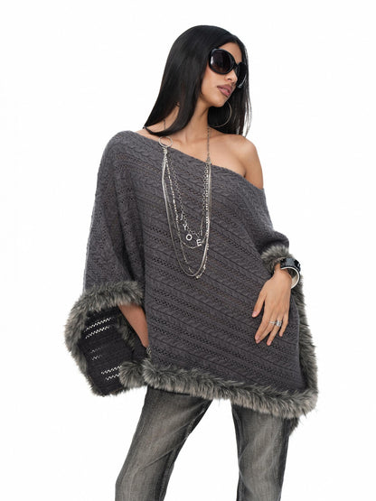 JYOSEI Asymmetric Hollow Out Merino Wool Women&