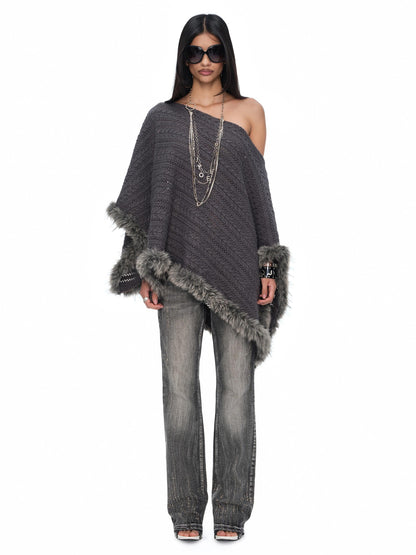 JYOSEI Asymmetric Hollow Out Merino Wool Women&