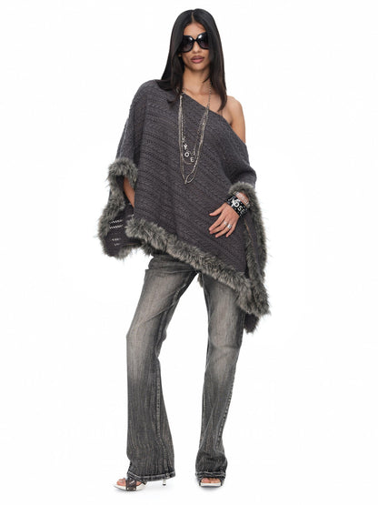 JYOSEI Asymmetric Hollow Out Merino Wool Women&