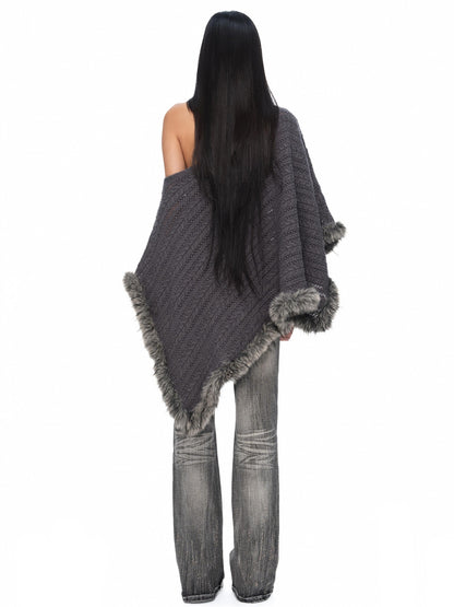 JYOSEI Asymmetric Hollow Out Merino Wool Women&