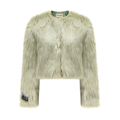 JYOSEI_Avocado_Green_Faux_Fur_Cropped_Winter_Coat_MISSTT