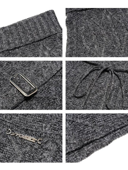 JYOSEI Backless Halter Adjustable Tie Ribbed Turtleneck Women&