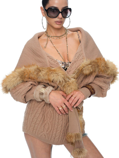 JYOSEI Batwing Sleeve Paneled Lace Up Women&