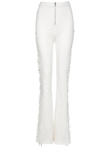 JYOSEI Black And Ivory Asymmetric Crisscross Tie Chain Women&