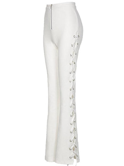 JYOSEI Black And Ivory Asymmetric Crisscross Tie Chain Women&