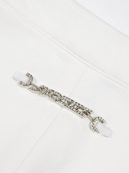JYOSEI Black And Ivory Asymmetric Crisscross Tie Chain Women&