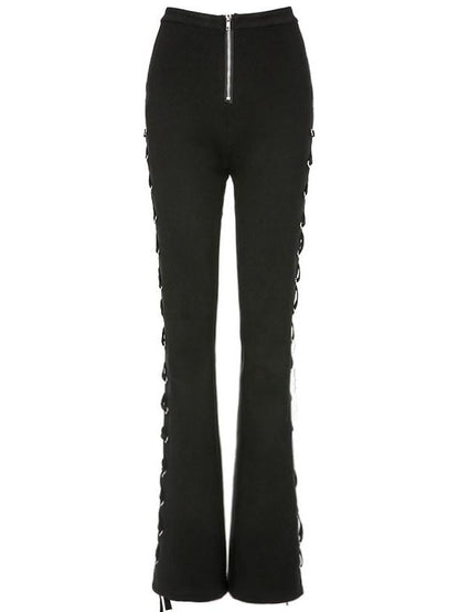 JYOSEI Black And Ivory Asymmetric Crisscross Tie Chain Women&