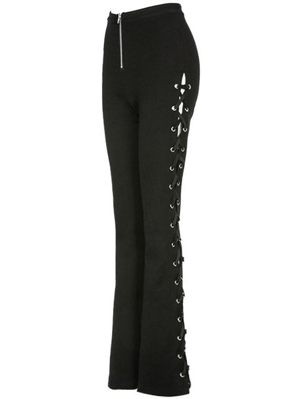 JYOSEI Black And Ivory Asymmetric Crisscross Tie Chain Women&