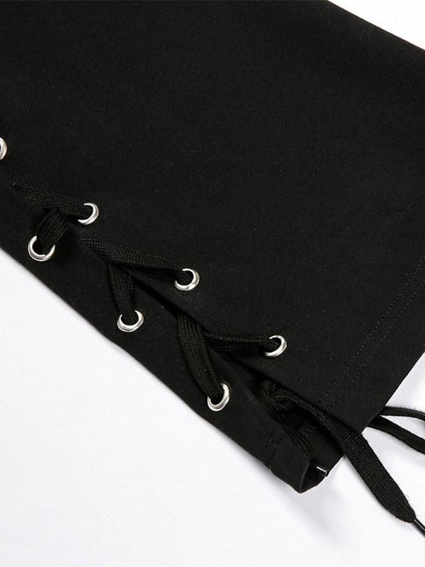 JYOSEI Black And Ivory Asymmetric Crisscross Tie Chain Women&