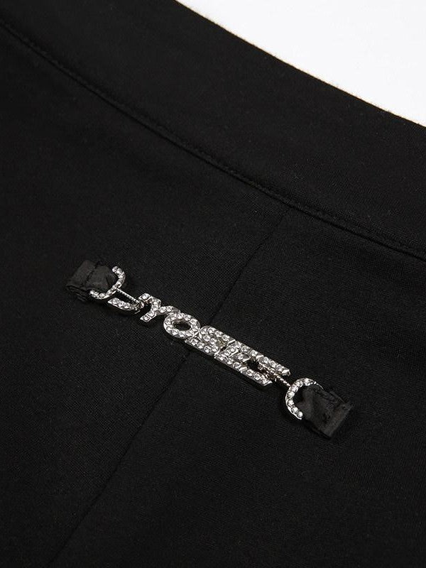 JYOSEI Black And Ivory Asymmetric Crisscross Tie Chain Women&